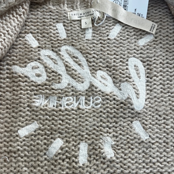 NWT Saltwater Luxe Tan “Hello Sunshine” Lightweight Knit Cardigan - Picture 9 of 11